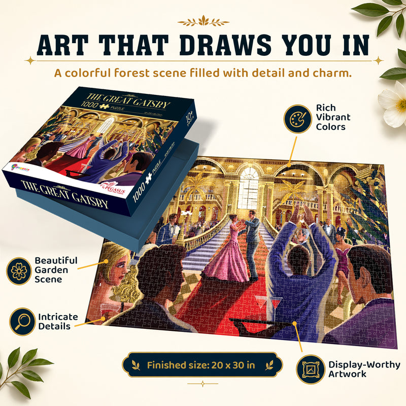 The Great Gatsby 1000 Piece Jigsaw Puzzle for Adults and Teens Challenging Family Puzzle Game (Age 8+ Years)
