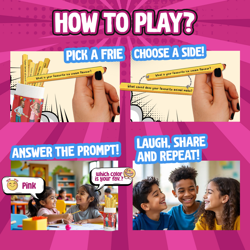 Fries with Friends - Fun Conversation Stick Game For Kids, Teens, and Adults (Age 6–99 Years)
