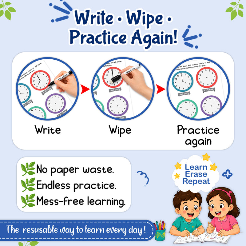 Telling Time - Wipe & Clean Workbook