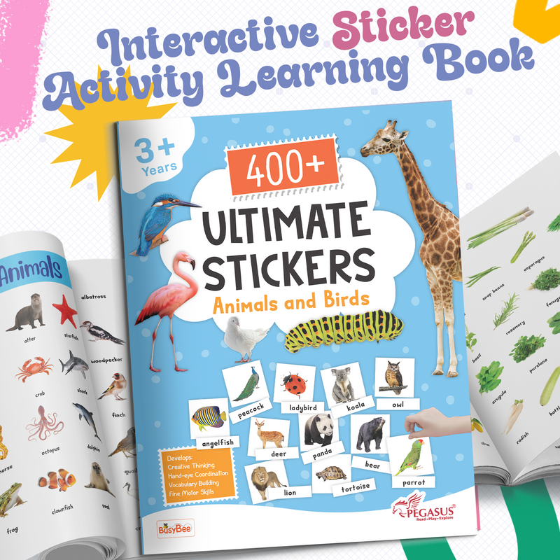 400+ Ultimate Stickers Animals and Birds for Kids – Fun Learning Activity Book (Age 3+ Years)