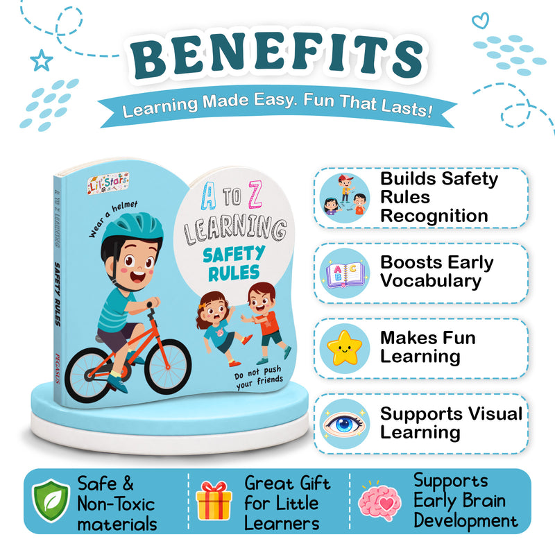 A to Z Learning Safety Rules Board Book for Kids – Early Learning Awareness Book (Age 1+ Years)