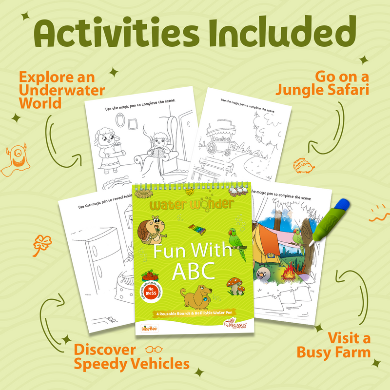 Water Wonder Colouring Book – Alphabet Theme Reusable Magic Books for Kids (Age 3+ Years)