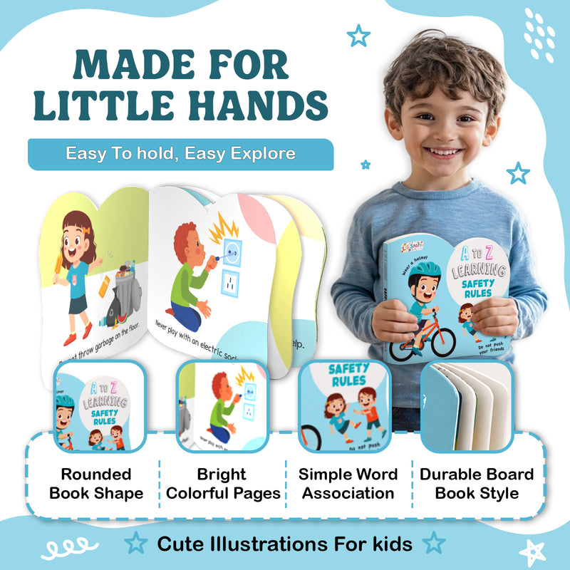 A to Z Learning Safety Rules Board Book for Kids – Early Learning Awareness Book (Age 1+ Years)