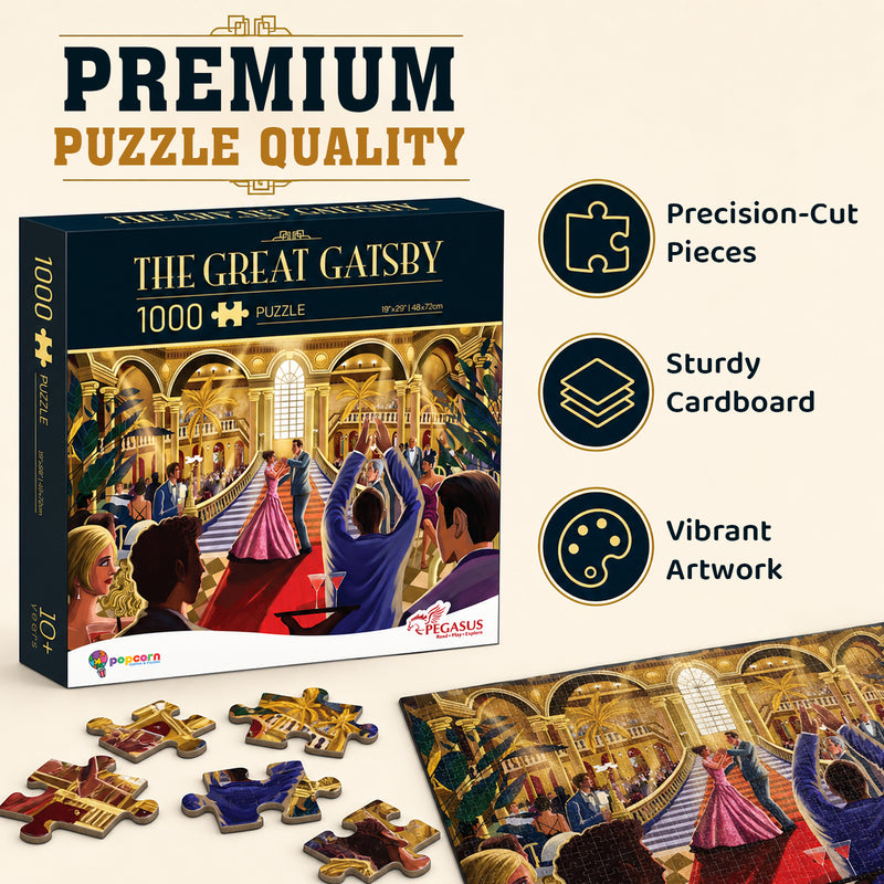 The Great Gatsby 1000 Piece Jigsaw Puzzle for Adults and Teens Challenging Family Puzzle Game (Age 8+ Years)