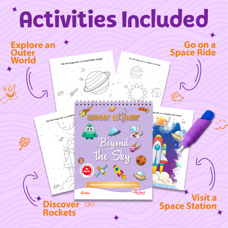 Water Wonder Colouring Book – Beyond the sky Reusable Magic Books for Kids (Age 3+ Years)