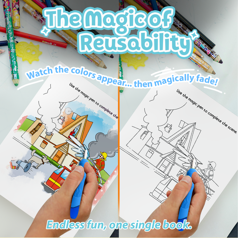Water Wonder Colouring Book – Everyday Heroes Reusable Magic Books for Kids (Age 3+ Years)