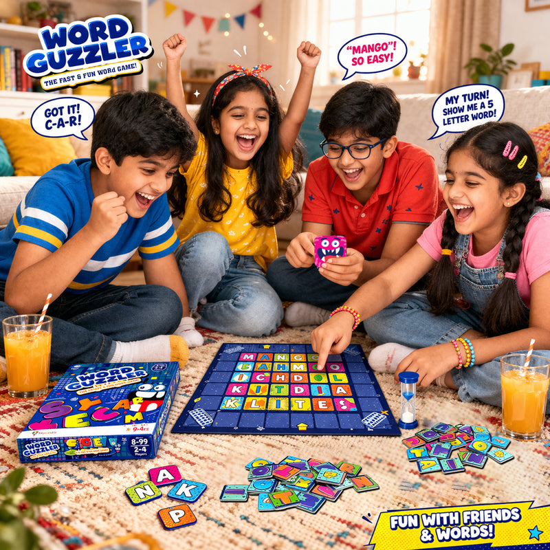 Word Guzzler – Spelling and Vocabulary Board Game for Kids and Family (Age 8–99 Years)