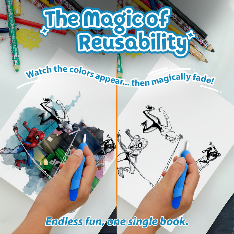 Water Wonder Colouring Book – Spiderman Theme Reusable Magic Books for Kids (Age 3+ Years)