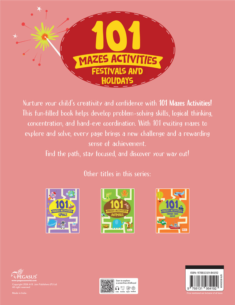 Festival & Holiday – 101 Mazes Activities Book for Kids | Maze Puzzle & Activity Book | Age 3+