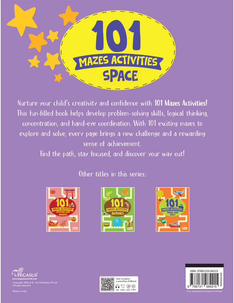 101 Mazes Activities – Space Book for Kids | Space Maze Puzzle & Activity Book | Age 3+