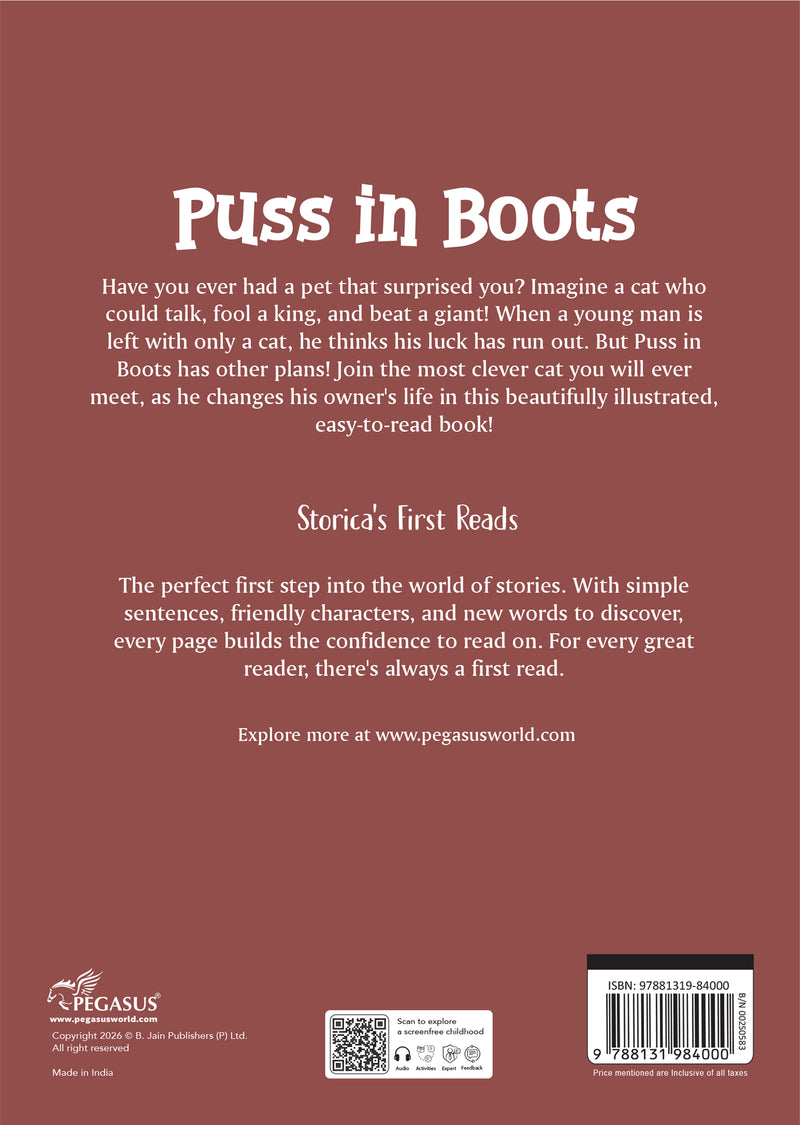 Puss in Boots Story Book – Early Learning Book for Kids (Age 4+ Years) |  Classic Fairy Tale Story Book for Toddler