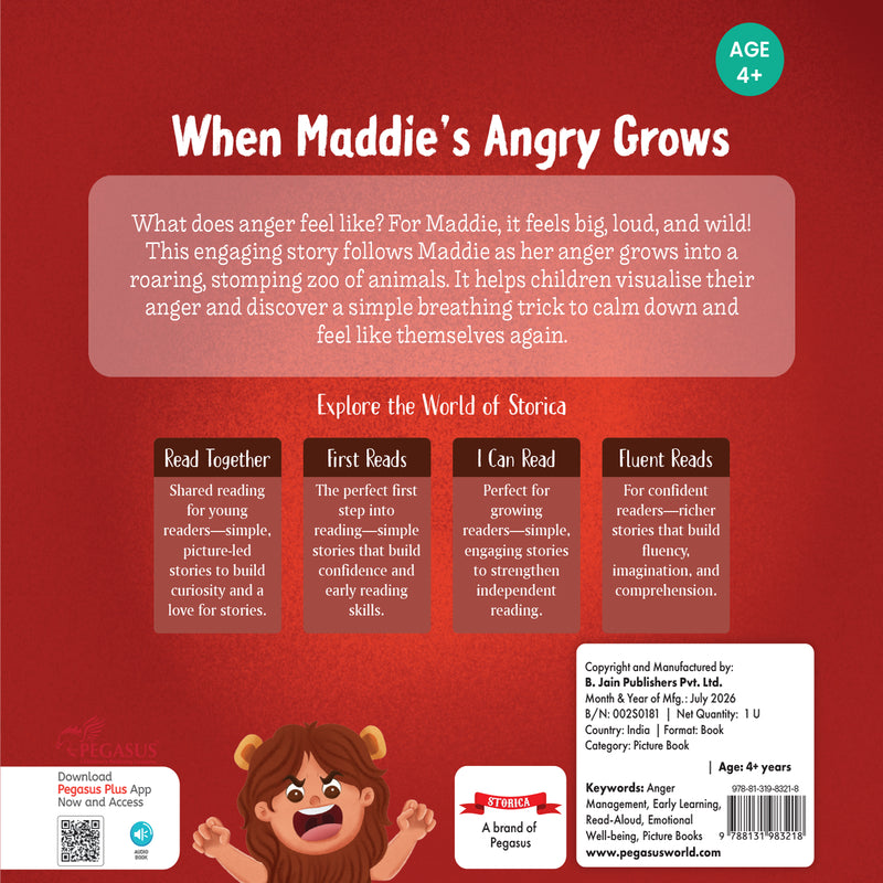 When Maddie's Anger Grows - Moral Story Book for Kids Teaches Good Habits, Listening Skills & Positive Behaviour for Children (Age 2+ Years)