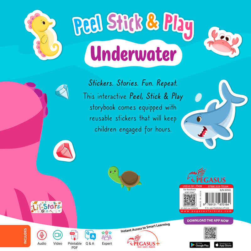 Peel Stick & Play Underwater Book for Kids – Reusable Sticker Sea Activity Book (Age 2+ Years)