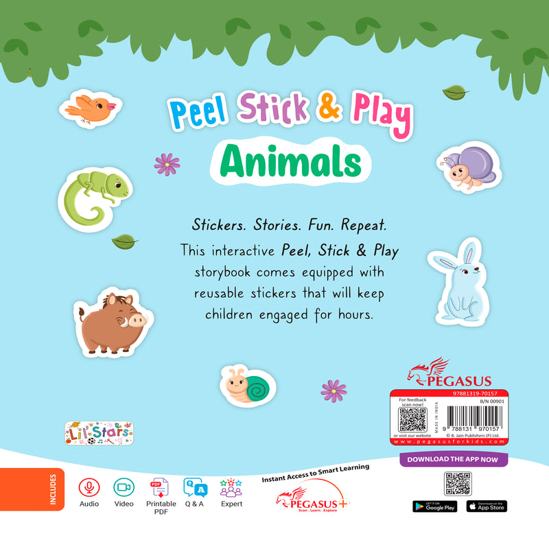 Peel Stick & Play Animals Book for Kids – Reusable Animal Sticker Activity Book (Age 2+ Years)