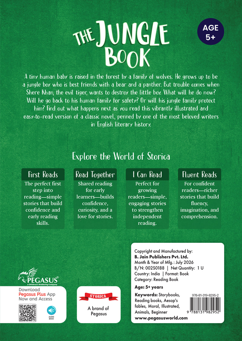 The Jungle Book for Kids - Classic Bedtime Story Book, Early Reader, and Children's Adventure Book (Age 4+ Years)