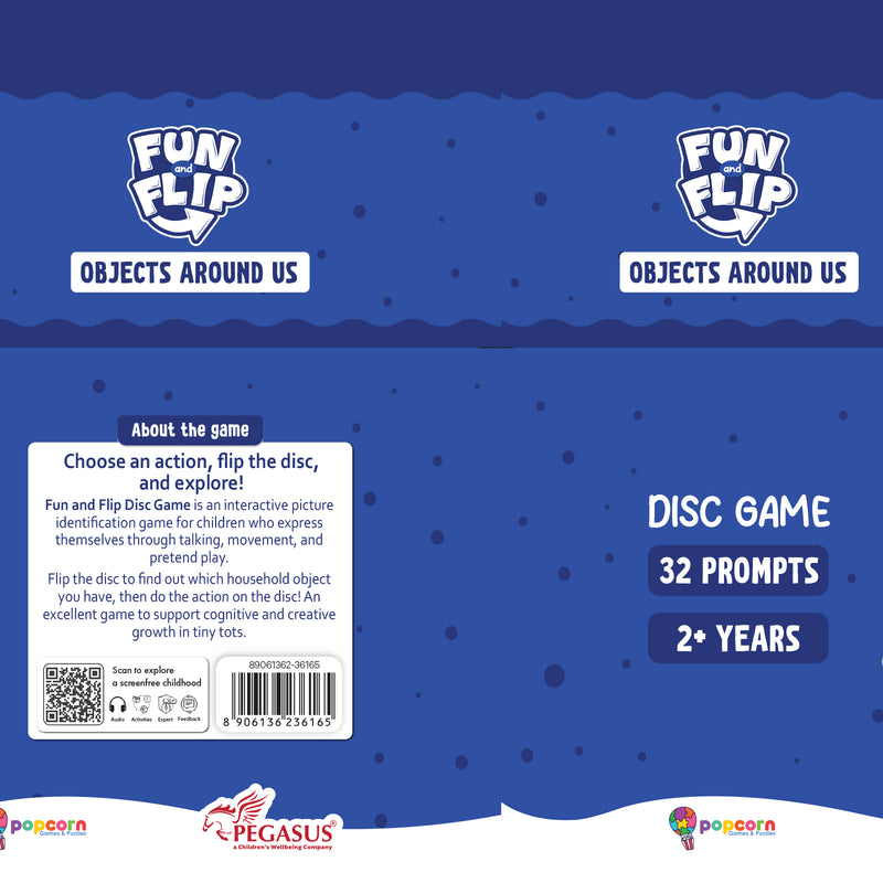 Fun and Flip Objects Around Us Disc Game for Kids Early Learning, Vocabulary and Memory Game for Toddlers (Age 2+ Years)