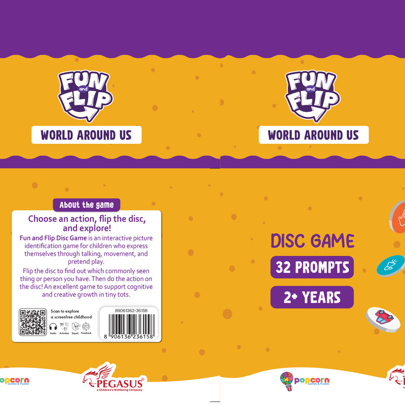 Fun and Flip World Around Us Disc Game for Kids Early Learning, Vocabulary and Memory Game for Toddlers (Age 2+ Years)