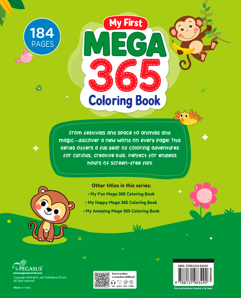 My First Mega 365 Coloring Book for Kids – Wire-O Bound Colouring and Early Learning Activity Book (Age 3+ Years)