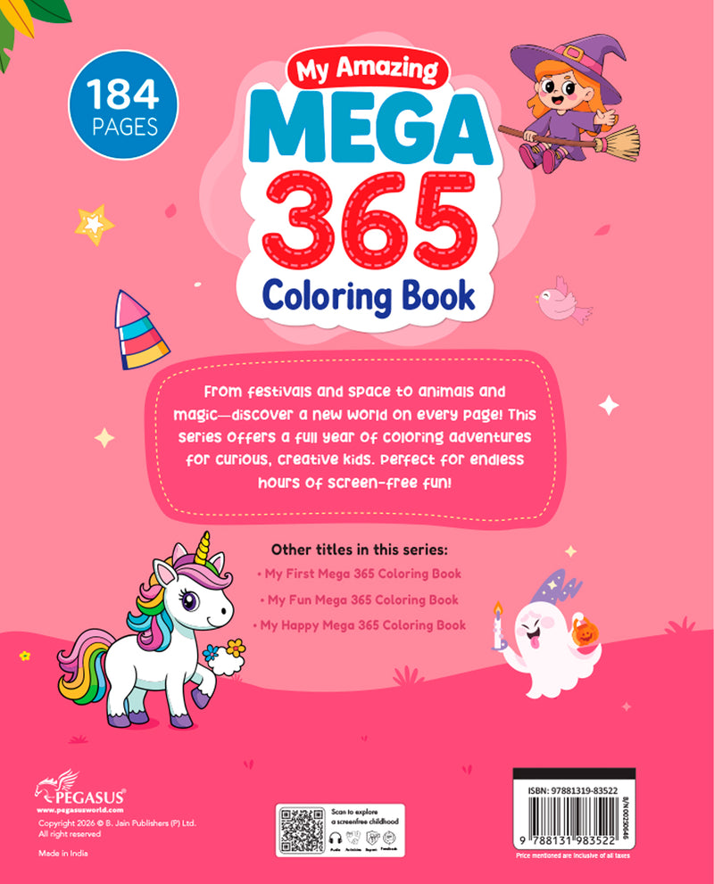 My Amazing Mega 365 Coloring Book for Kids – Wire-O Bound Colouring and Early Learning Activity Book (Age 3+ Years)