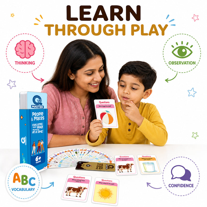 Quiz Master People and Places for Kids (Age 6+ Years) Quiz Challenge Educational Cards and Brain Teaser Learning Game