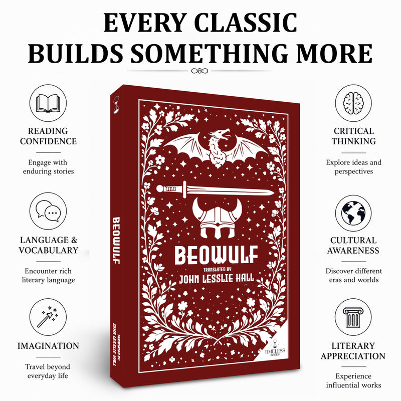 Beowulf by John Lesslie Hall -  Classic Epic Poem | Old English Literature and Legendary Heroic Tale