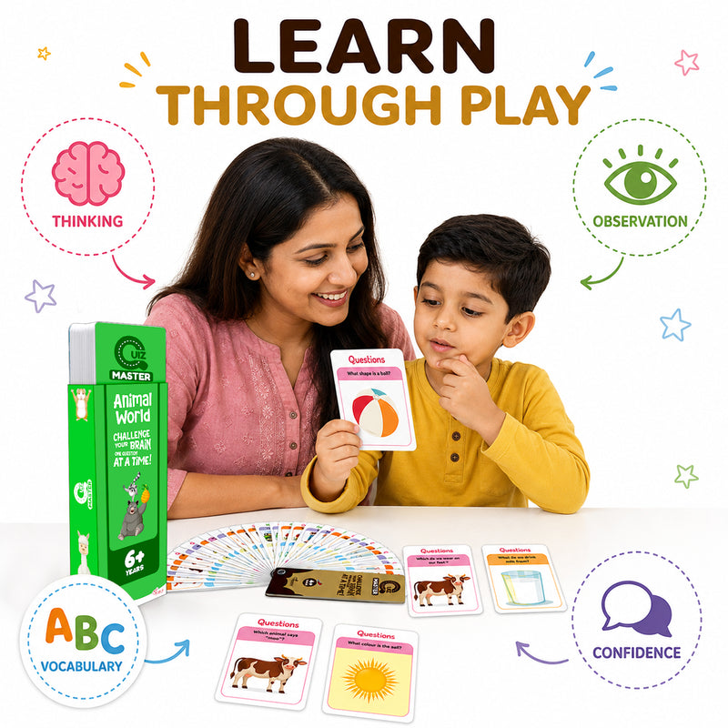 Quiz Master Animal World for Kids (Age 6+ Years) Quiz Challenge Educational Cards and Brain Teaser Learning Game