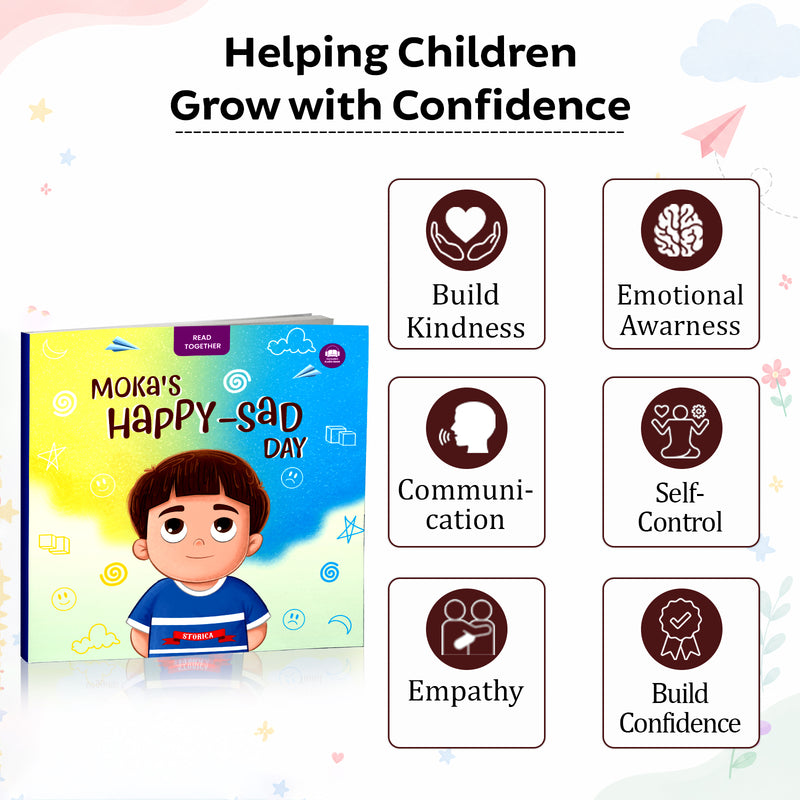Moka's Happy-Sad Day - Moral Story Book for Kids Teaches Good Habits, Listening Skills & Positive Behaviour for Children (Age 2+ Years)