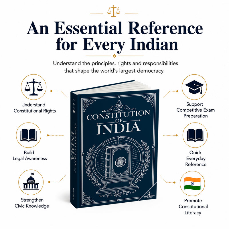 Constitution of India Hardcover Book Indian Law, Civics, and Competitive Exam Reference