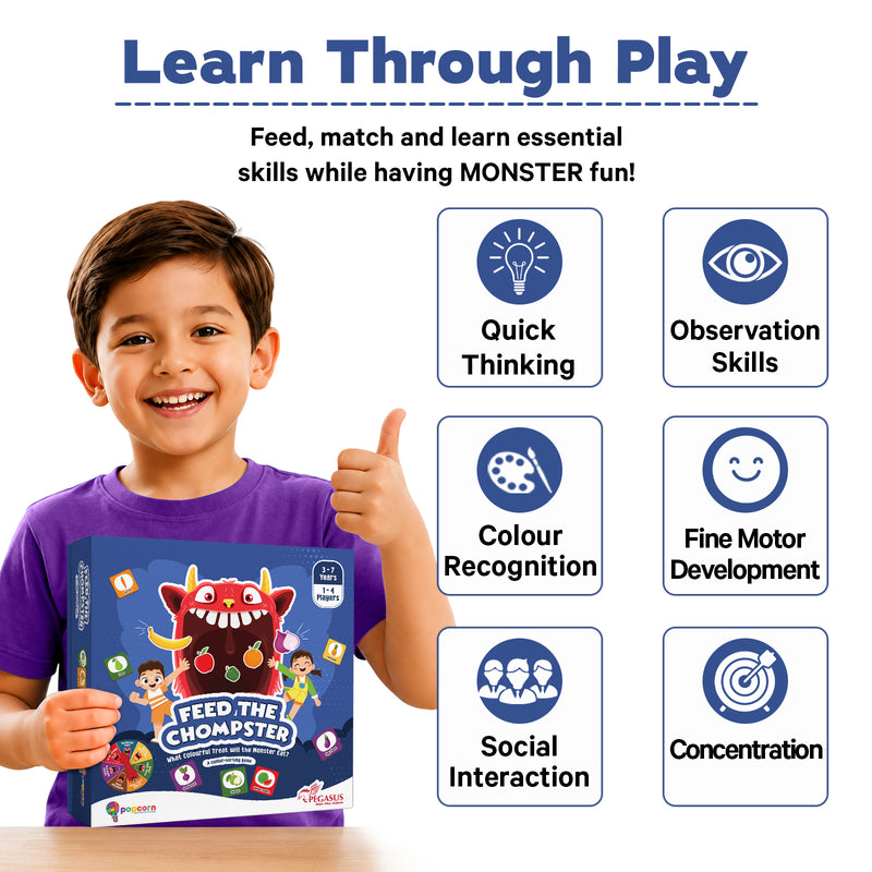 Feed the Chompster Board Game for Kids and Toddlers, Fun Memory Games and Creative Activity for Kids (Age 3+ Years)