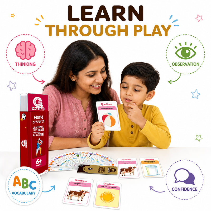Quiz Master World of Sports for Kids (Age 6+ Years) Quiz Challenge Educational Cards and Brain Teaser Learning Game