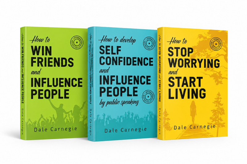 Set of 3 Self Help Books by Dale Carnegie | For Adults
