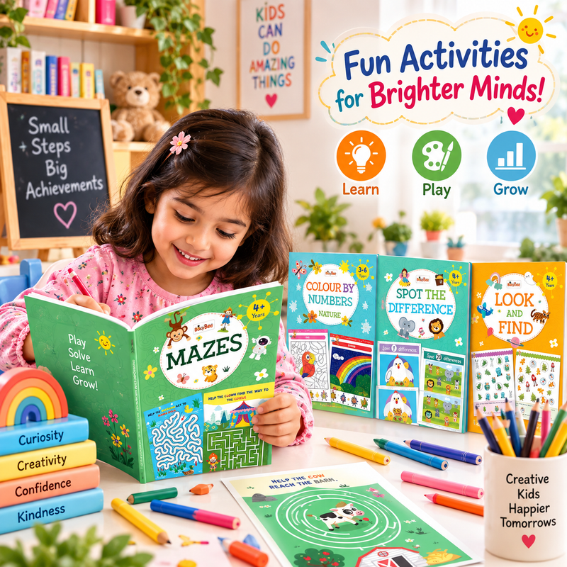 Fun Learning Activity Books – 4 Book Set | Age 3+ Years