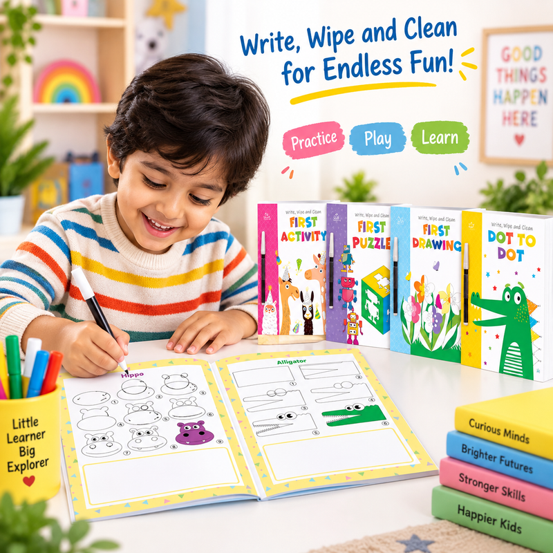 My First Wipe & Clean Activity Books Set of 4 | Age 2+ Years