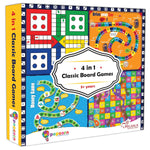 4-in-1 Classic Board Games for Kids and Family Family Board Game Set Indoor Games for Children (Age 5+ Years)