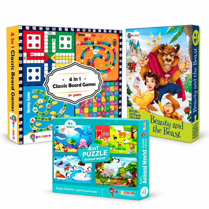 Kids’ Board Games & Puzzle Bundle (Ages 4-6)