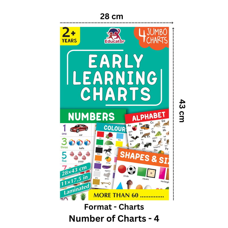 Early Learning Charts - 4 Jumbo Charts