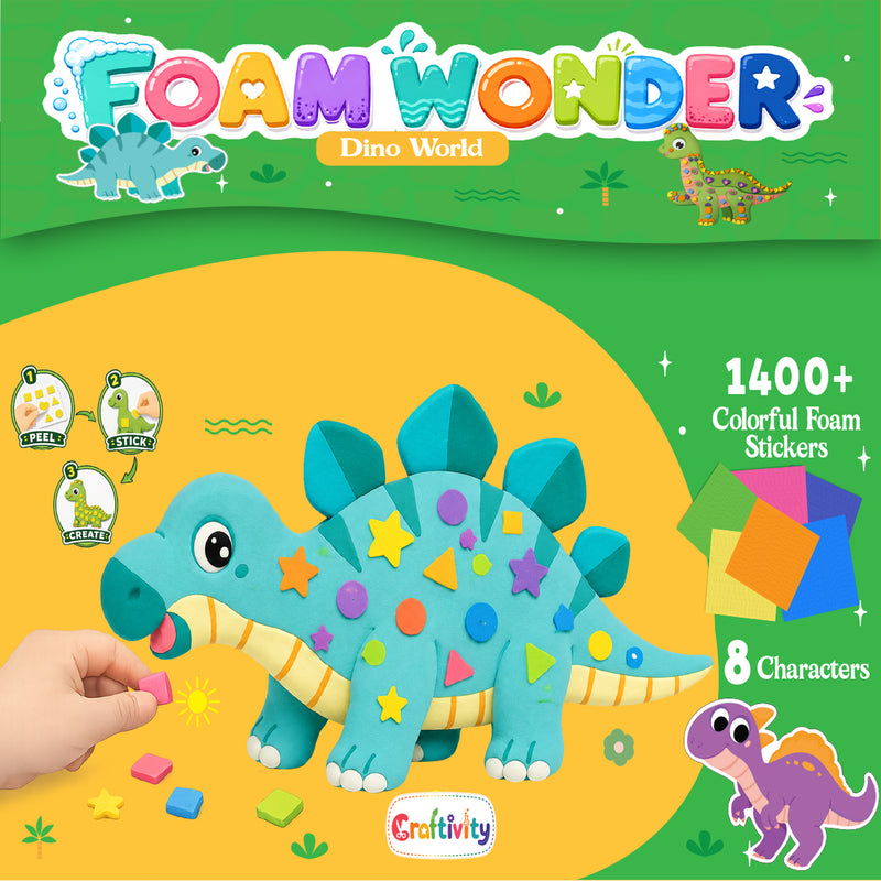 Foam Wonder Dino World Activity Kit for Kids (Age 3+ Years) Creative Learning and Craft Activity for Boys and Girls