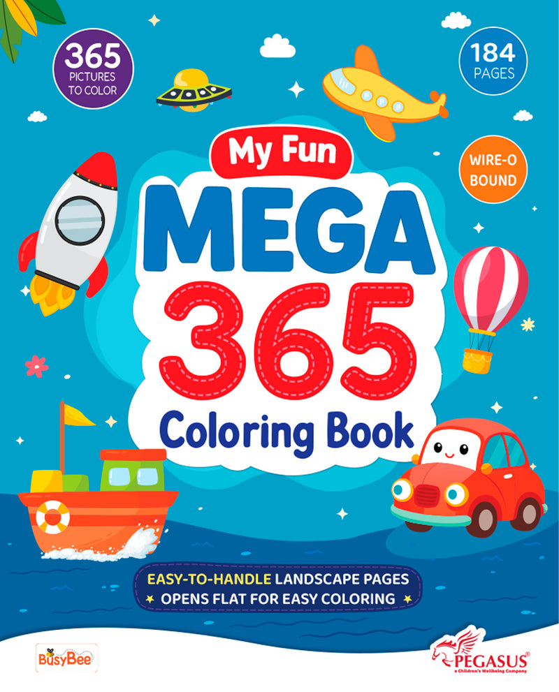 My Fun Mega 365 Coloring Book for Kids – Wire-O Bound Colouring and Early Learning Activity Book (Age 3+ Years)