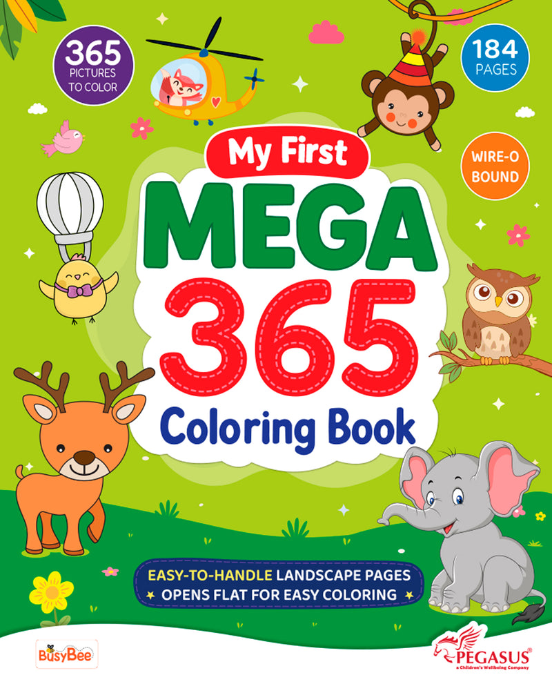 My First Mega 365 Coloring Book for Kids – Wire-O Bound Colouring and Early Learning Activity Book (Age 3+ Years)