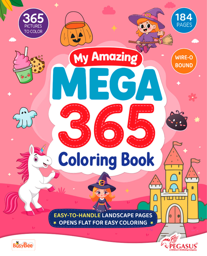 My Amazing Mega 365 Coloring Book for Kids – Wire-O Bound Colouring and Early Learning Activity Book (Age 3+ Years)