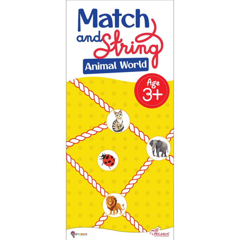 Match and String Animal World for Kids (Age 3+ Years) String-Along Learning Activity Fine Motor Skills and Matching Game