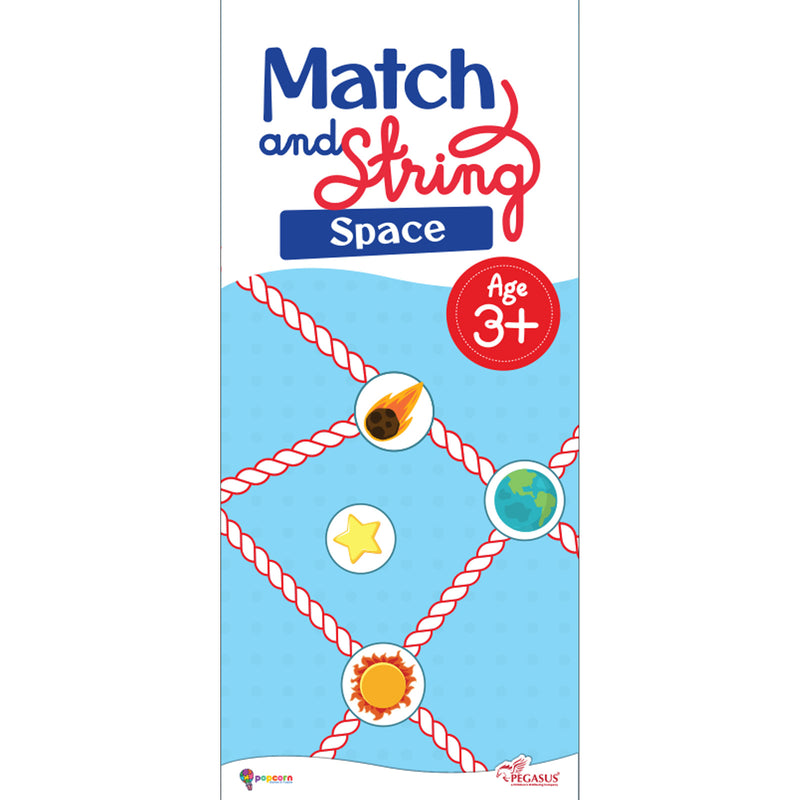 Match and String Space for Kids (Age 3+ Years) String-Along Learning Activity Fine Motor Skills and Matching Game