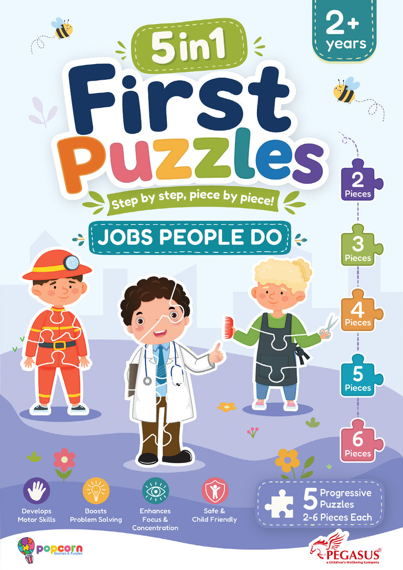 5-in-1 First Puzzles Jobs People Do for Toddlers and Kids (Age 2+ Years) Jigsaw Puzzle Set | Fun Memory Games and Creative Activity