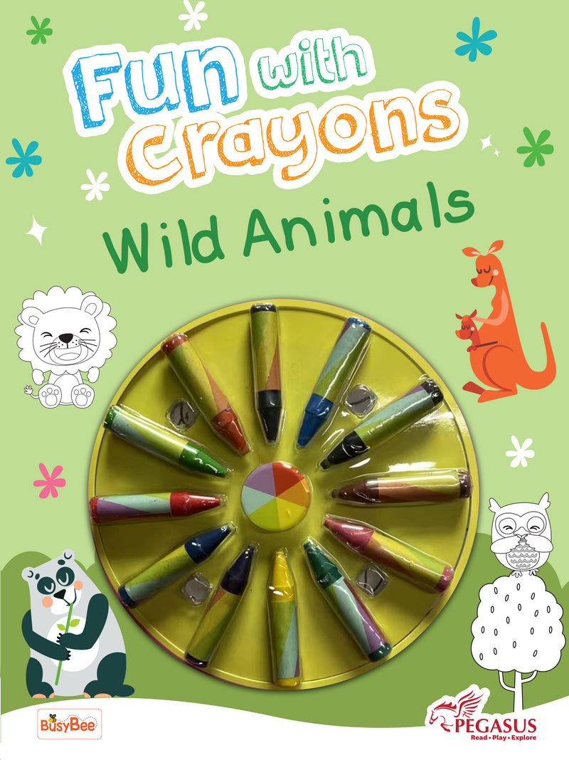 Fun with Crayons: Wild Animals – Coloring Book with Crayons 3+Years