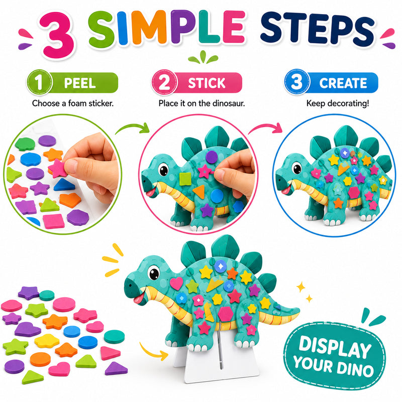 Foam Wonder Dino World Activity Kit for Kids (Age 3+ Years) Creative Learning and Craft Activity for Boys and Girls