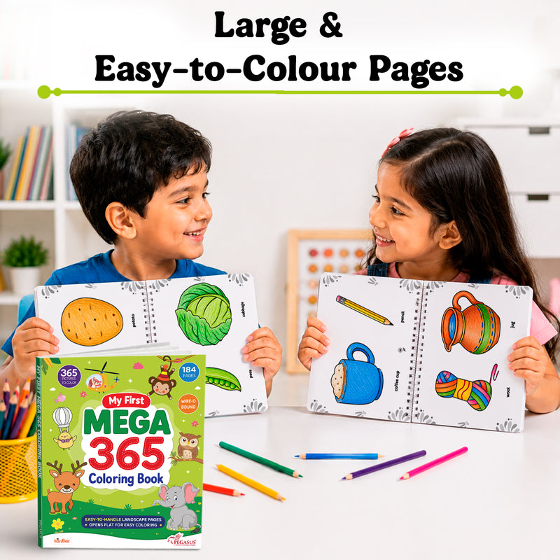 My First Mega 365 Coloring Book for Kids – Wire-O Bound Colouring and Early Learning Activity Book (Age 3+ Years)