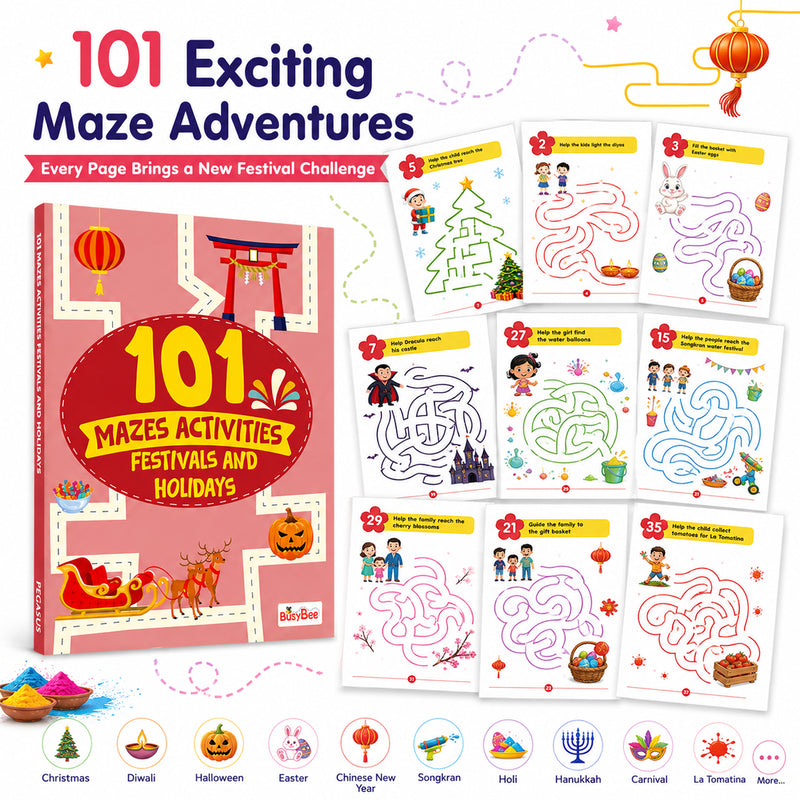 101 Mazes Activities – Animals Book for Kids | Animal Maze Puzzle & Activity Book | Age 3+