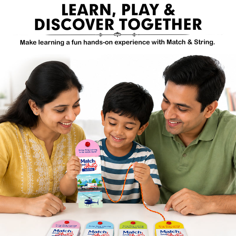 Match and String Space for Kids (Age 3+ Years) String-Along Learning Activity Fine Motor Skills and Matching Game