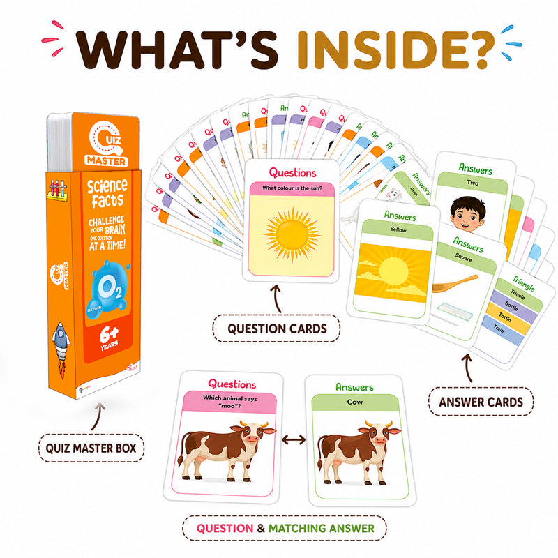 Quiz Master Science Facts for Kids (Age 5+ Years) Quiz Challenge Educational Cards and Brain Teaser Learning Game