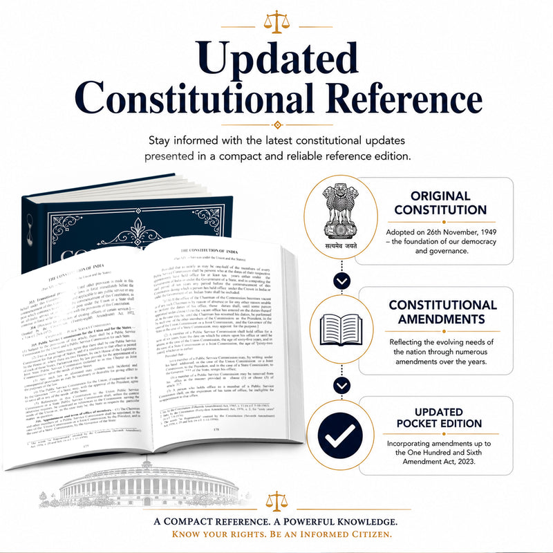 Constitution of India Hardcover Book Indian Law, Civics, and Competitive Exam Reference